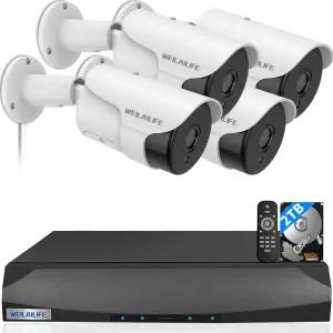 90피트 슈퍼 나이트 비전 유선 카메라 시스템 홈 비디오 POE DVR 감시 키트