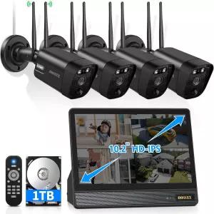 2026 업데이트 모니터 내장 스크린 NVR 듀얼 안테나 카메라가 장착된 무선 WiFi 실외 시스템 55 더 강력한