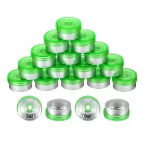 uxcell 13mm 플립 오프 캡 200PCS 버 프리 탑 씰 알루미늄 플라스틱 바이알 유리 동결 건조 병 녹색/실버용