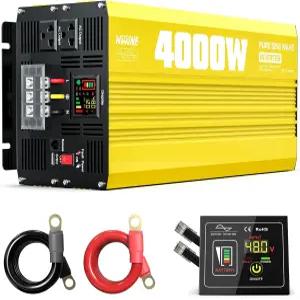 가정용 RV 트럭 오프 그리드 태양광 발전을 위한 LED 디스플레이 및 리모컨이 있는 XWJNE 4000W 순수
