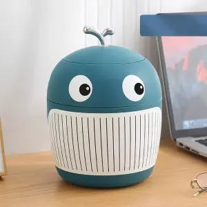 뚜껑이 있는 메레인미 데스크탑 쓰레기통 귀여운 고래 휴대용 가정용 청소 도구 홈 오 거실 커피 테이블