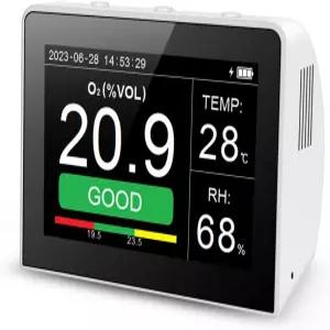 데스크 O2/RH/Temp 3in 다기능 공 감지기 온도 습도 모니터 실내/실외 O2 미터 테스터 35인치 디지털