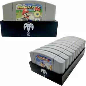 컬렉터 크래프트 블랙 N64 호환 카트리지 홀더 게임 트레이 0 조직 레트로 비디오 컬렉션 64 NTSC 및 PAL