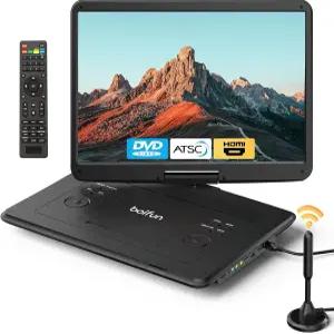Boifun 75인치 휴대용 TV /DVD 플레이어 콤보 56인치 대형 HD 스위블 화면 디지털 ATSC 튜너 내장 배터리