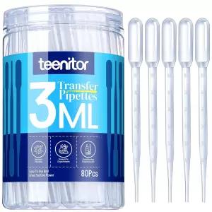 티니터 80PCS 3ML 피펫 퍼 공예용 일회용 플라스틱 오일용 오일 메이크업 과학용 품 이송