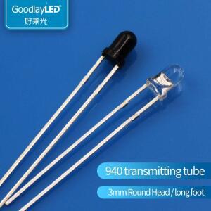1000PCS F33mm 스루 홀 라이트 IR LED 수신기 940nm 적외선 850nm 발광 다이오드 램프