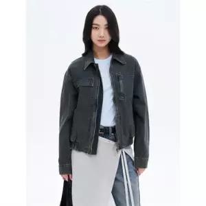 에잇세컨즈 165339APJR 경량패딩 퀼팅 워싱 데님 점퍼 네이비 4891339