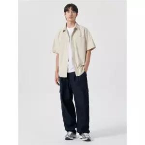 에잇세컨즈 424421LP1R 데님 와이드팬츠 논페이드 밴딩 와이드핏 카고 팬츠 네이비 1R 4072380