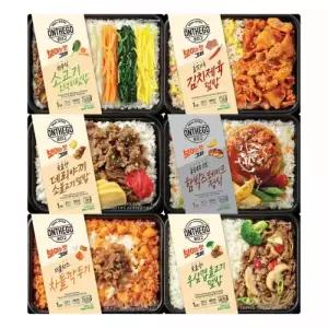 아워홈 온더고 인생도시락 베스트 6종 우삼겹+함박+차돌+제육+비빔밥+소불고기