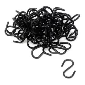 50pcs 1인치 S 훅 블랙 미니 장식 언 걸이 작은 보석 주방용품 식물을 수 있습니다