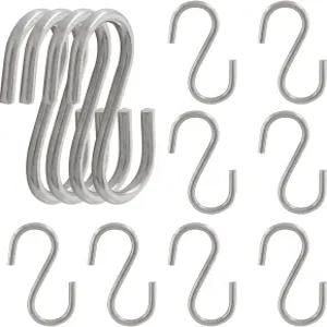 12pcs 304 스테인리스 스틸 S 후크 0.08인치 / 2mm 금속 S자형 무거운 걸이 걸이용 화분 식물 컵 옷 열쇠