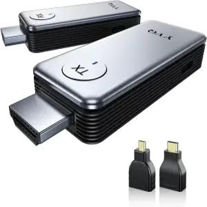 YVQ 2025 업그레이드된 무선 HDMI 송신기 및 수신기 4K 디코딩 1080P 출력 2.4G/5G 플러그 앤 플레이