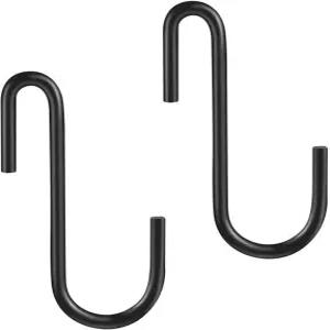 10팩 헤비 듀티 S 후크 블랙 S자형 주방 욕실 침실 및 사무실용 걸이 팬 냄비 코트 가방 식물