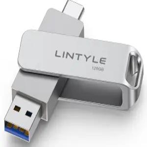 LINTYLE 128GB 외장 SSD 솔리드 스테이트 플래시 드라이브 최대 450MB/s USB 3.2 Gen1 듀얼 타입-C 및 A