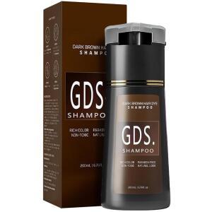 헤어 염색 샴푸 3 in 1 Gds 자연스럽고 오래 지속되는 그레이 커버 인스턴트 컬러 남녀용 참푸 파라 카나스 6.76 fl.oz 다크 브라운