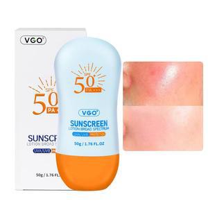 얼굴 SPF 50+용 VGO 자외선 케어 이 함유된 미네랄 넓은 스펙트럼 커어 화이트 캐스트 없음 오일 프리 및 논코메도제닉 모든 피부 타입과 톤에 적합 여행 사이즈1.76 Fl Oz