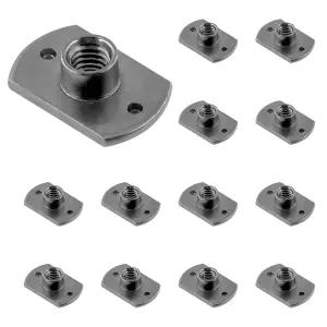 Swpeet 15Pcs M6 블랙 T자형 용접 너트 키트 탭 베이스 UNC 탄소강 기계 나사 후드 패스너 2 프로젝션 가구