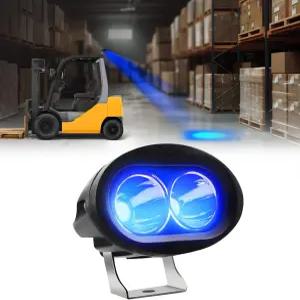 지게차 안전등 - 블루 LED 20W 50 000시간 수명 IP68 방수 DC 12-80V 알루미늄 하우징 창고 및 건설 안전을
