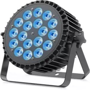 12X18W LED 무대 조명 RGBWAWV 6in1 파 라이트 캔 DMX 컨트롤 사운드 활성화 업라이트 포함 이벤트 교회 DJ