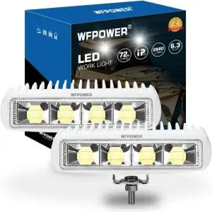 보트용 WFPOWER LED 스프레더 조명 6.3인치 2팩 72W 방수 티탑 라이트 데크 도크 마린 홍수 폰툰 낚시용