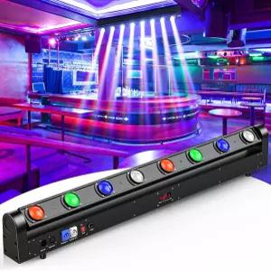 HOLDLAMP 8 LED 월 워시 라이트 바 120W RGBW 4IN1 무빙 헤드 스테이지 조명 DMX512 및 사운드 활성화