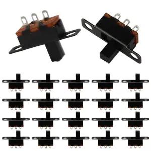 Jersvimc 20Pcs 5mm 마이크로 스위치 미니 실데 - 1p2t 2 위치 SPDT 하이 노브 수직 토글 SS12F15