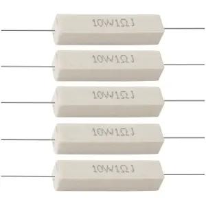 블루스타즈 5pcs 10W 1옴 프리미엄 품질 세라믹 시멘트 저항기 - 저항 허용 오차 5 1r 전원 어댑터 오디오