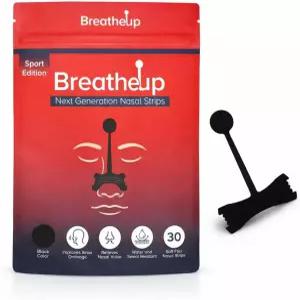 BreathUp 차세대 비강 스트립 소프트 플렉스 소재 방수 약물 없음 30 카운트(블랙 스트립-스포츠 에디션)