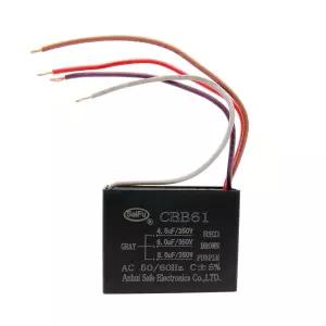 AKZYTUE CBB61 커패시터 4.5uf+6uf+6uf 350V AC 천장 팬 4선 50/60Hz 전기 발전기 펌프 모터 시동용