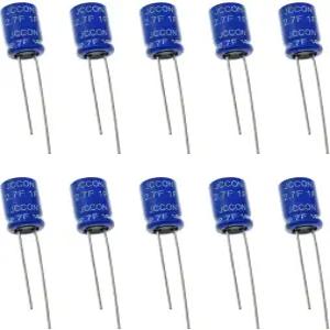 ZYAMY 10PCS 슈퍼 커패시터 2.7V 1F 패러 권선형 에너지 저장 장치 차량 백업 브레이크 보드 디토네이터