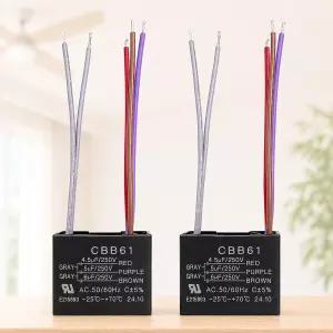 BM CBB61 250VAC 4.5uf+5uf+6uf 50/60Hz(2팩)와 호환되는 포드이 천장 팬 커패시터 5선