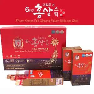 데일리원 6년근홍삼스틱 12 g x 30포 + 쇼핑백함 (건강기능식품)식품 설선물 꿀스틱 석류 인삼 홍삼정 농축