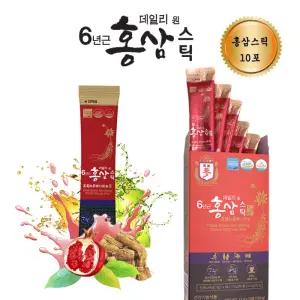6년근 데일리 원 홍삼스틱 12 g x 10설선물 꿀스틱 석류 인삼 홍삼정 농축액 홍삼차 인삼차 음료 캡슐 건강