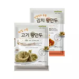 [이푸른] 굿푸드 고기 왕만두 1.4kg x 1봉 + 김치 왕만두 1.4kg x 1봉