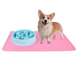 강아지 식기 고양이 핑크 매트 미끌림방지사료그릇 반려견 실리콘논슬립 애견논슬립