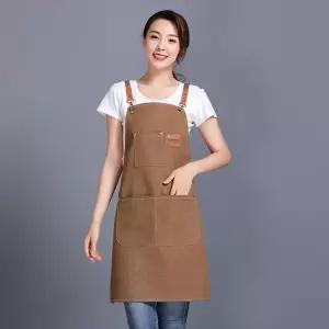 프리미엄 캔버스 워싱 데님 공방 카페 앞치마작업복 바리스타 꽃집 미용실 쉐프 주방용 고급형 방수 가죽끈