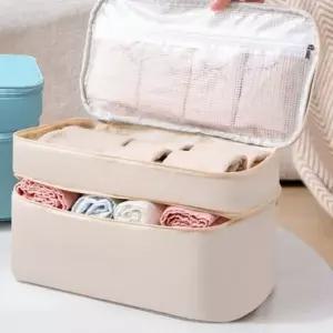 [하프클럽/]여행용 3단 속옷 정리 파우치 멀티 캐리어 세면백