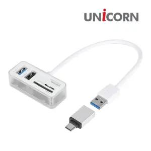 유니콘 TH-500CR USB3.0허브 멀티포트 카드리더기 (A타입 C타입 겸용)USB 스마트폰 카메라전송 모바일 휴대