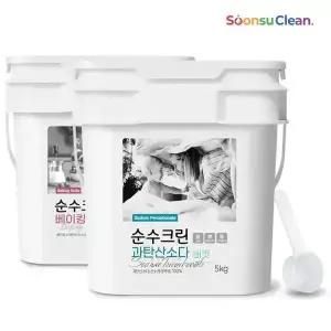 순수크린 과탄산/베이킹/워싱소다 파우치 버킷 5kg 가루세제 모음전 세탁보조세제 대용량