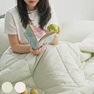 플로라 미니멀 스트라이프 순면 100% 사계절 차렵이불 SS/Q