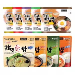 이지밥 우리비빔밥 5개 + 라면애밥 4개 전투식량 비상식량 간편식