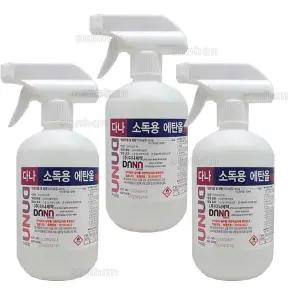 다나제약 조은(다나) 소독용에탄올 스프레이 500mlX3개/소독 살균 알코올 스프레이형