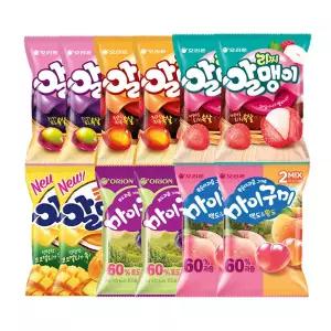 오리온 마이구미 포도 66g+백도황도 66g+포도알맹이 67g+자두알맹이 67g+코코망고알맹이 67g+리찌알맹이 67gx 각2개(총12개)