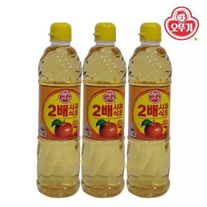 오뚜기 2배사과식초 900ml X 3개 사과식초 발효식초