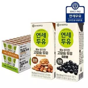 [연세대학교 연세우유]연세두유 뼈를 생각한 고칼슘두유 호두아몬드 24팩+검은콩두유24팩 (총48팩)