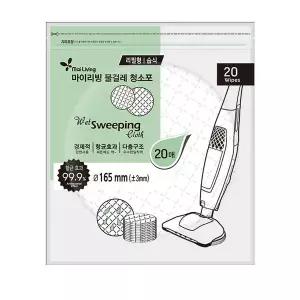 테온셀 일회용 원형 청소포 16.5cm 100매 삼성 물걸레청소기 호환