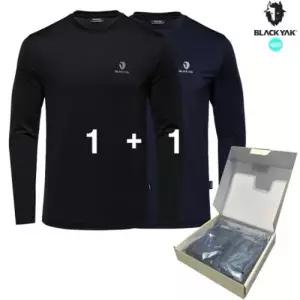 [롯데백화점]블랙야크 24FW 1+1긴발티셔츠 공용 긴팔 더블 에코 라운드티 1BYTSF4901 NW