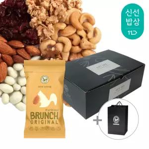 [산과들에] 하루견과 50봉 선물세트 + 쇼핑백 / 브런치오리지널 견과 견과류 간식