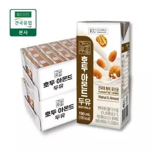 [건국우유][본사배송] 건국우유 호두 아몬드 두유 190ml 48팩