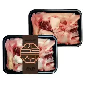 한우 스지 1kg(500gx2) | 보양식 찜 수육 사골 곰탕용 도가니탕 몸보신 소힘줄 알스지 혼합 보신용 정육 투뿔 마장동 프리미엄 국내산 1++등급 소고기 [압구정한우]